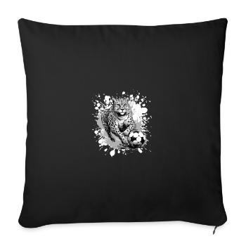 Équipe sportive de football des guépards - Housse de coussin décorative 45 x 45 cm - noir - Devant