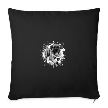 Mastiff Dog Soccer Sports Team - Sofa pillowcase 17,3'' x 17,3'' (45 x 45 cm) - black - Front