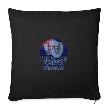 Turks and Caicos Islands - Sofa pillowcase 17,3'' x 17,3'' (45 x 45 cm) - black - Front