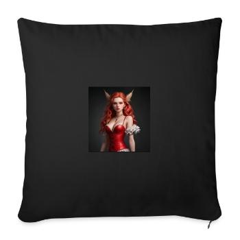 Ange rouge - Housse de coussin décorative 45 x 45 cm - noir - Devant