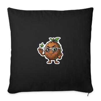 Coconut Nerd with Glasses - Sofa pillowcase 17,3'' x 17,3'' (45 x 45 cm) - black - Front