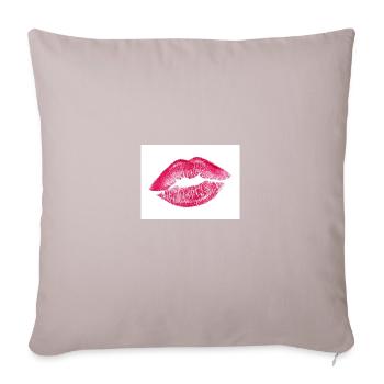 Kiss mouth - Sofa pillowcase 17,3'' x 17,3'' (45 x 45 cm) - light taupe - Front
