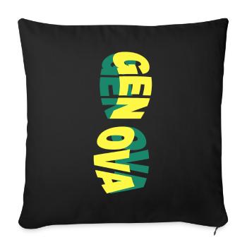 Gênes Gênes Italie Ville Skyline Font Coloré - Housse de coussin décorative 45 x 45 cm - noir - Devant