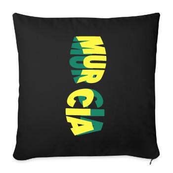 Murcia Spanien Stadt Skyline Schrift Bunt - Sofakissenbezug 45 x 45 cm - Schwarz - Vorne