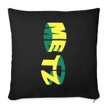 Metz France City Skyline Font Coloré - Housse de coussin décorative 45 x 45 cm - noir - Devant