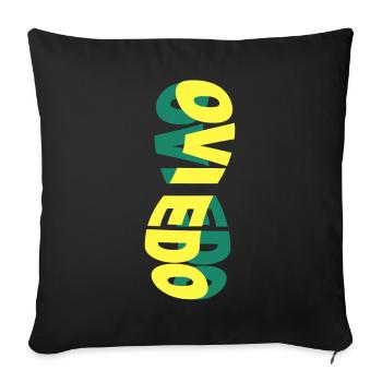 Oviedo Espagne Ville Skyline Font Coloré - Housse de coussin décorative 45 x 45 cm - noir - Devant