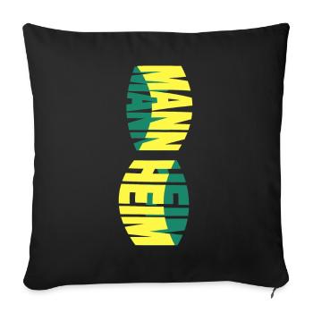 Mannheim Germany City Skyline Font Colorful - Sofa pillowcase 17,3'' x 17,3'' (45 x 45 cm) - black - Front