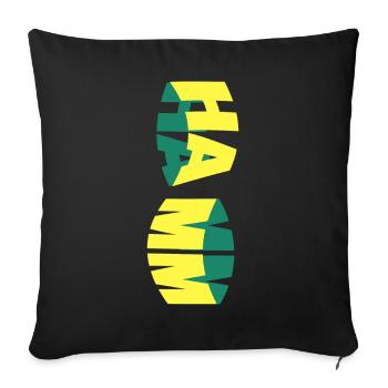 Hamm Germany City Skyline Font Colorful - Sofa pillowcase 17,3'' x 17,3'' (45 x 45 cm) - black - Front