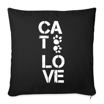 Cat Love, TierTatzen, verschenken - Sofakissenbezug 45 x 45 cm - Schwarz - Vorne