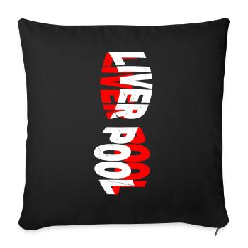 Liverpool England UK City Skyline Font Grunge - Sofa pillowcase 17,3'' x 17,3'' (45 x 45 cm) - black - Front