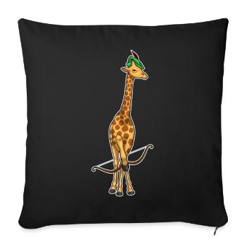 Giraffe Archer Bow - Sofa pillowcase 17,3'' x 17,3'' (45 x 45 cm) - black - Front