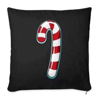 Conception rayée de canne de bonbon - Housse de coussin décorative 45 x 45 cm - noir - Devant