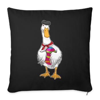 Œuf de Pâques de canard - Housse de coussin décorative 45 x 45 cm - noir - Devant