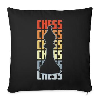 Vintage Chess - Sofa pillowcase 17,3'' x 17,3'' (45 x 45 cm) - black - Front