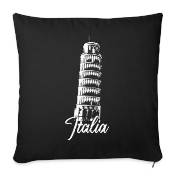 Italie tour penchée de pise icône d’illustration - Housse de coussin décorative 45 x 45 cm - noir - Devant