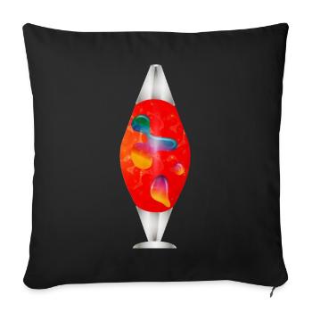 Illustration de lampe à lave colorée – pure ambiance rétro - Housse de coussin décorative 45 x 45 cm - noir - Devant
