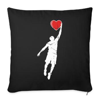 Heart Dunk - Sofa pillowcase 17,3'' x 17,3'' (45 x 45 cm) - black - Front