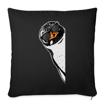 Pingouin avec lunettes de soleil - Housse de coussin décorative 45 x 45 cm - noir - Devant