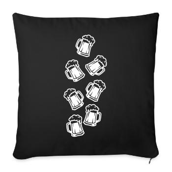 Verres à bière Chope à bière - Housse de coussin décorative 45 x 45 cm - noir - Devant