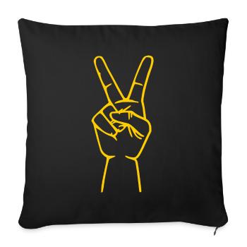 Peace Peace Sign hand - Sofa pillowcase 17,3'' x 17,3'' (45 x 45 cm) - black - Front