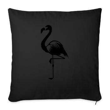 Flamingo pink summer pink bird animal water bird - Sofa pillowcase 17,3'' x 17,3'' (45 x 45 cm) - black - Front