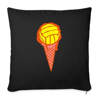 volleyball waterpolo glace - Housse de coussin décorative 45 x 45 cm - noir - Devant