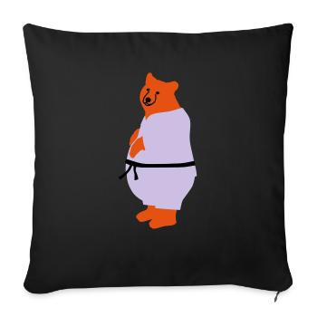 taekwondo bear - Housse de coussin décorative 45 x 45 cm - noir - Devant
