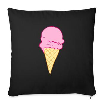 ice creme - Sofakissenbezug 45 x 45 cm - Schwarz - Vorne