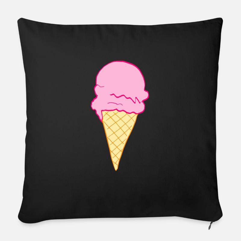 ice creme - Sofakissenbezug 45 x 45 cm - Schwarz