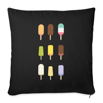 Glace - Housse de coussin décorative 45 x 45 cm - noir - Devant