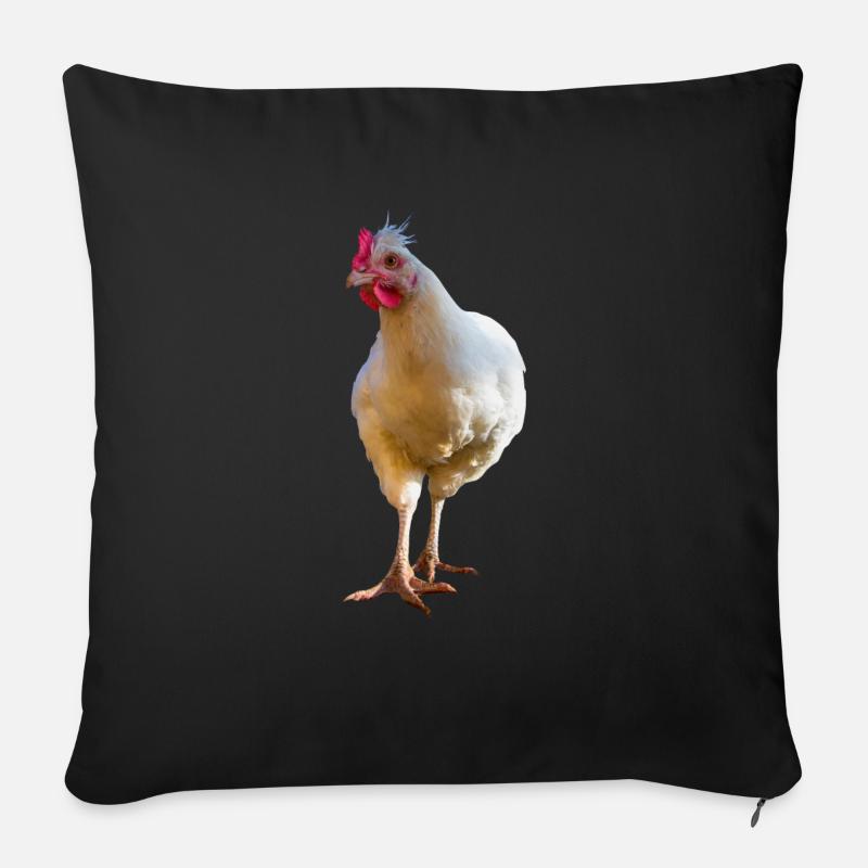 Huhn - Sofakissenbezug 45 x 45 cm - Schwarz
