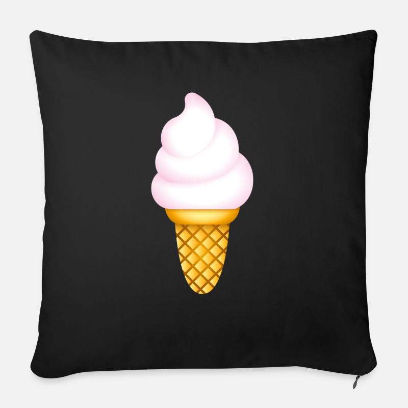 Smiley Icecream - Sofaputetrekk 45 x 45 cm - svart