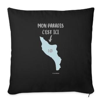 Moon paradis , serie ile d'Oléron - Housse de coussin décorative 45 x 45 cm - noir - Devant