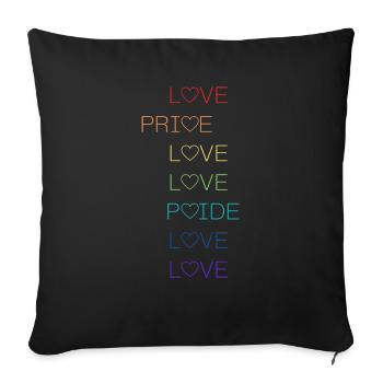 Pride Love, cadeau - Housse de coussin décorative 45 x 45 cm - noir - Devant