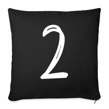 2 YEARS. 2ND ANNIVERSARY. BIRTHDAY 2 YEARS. 2 - Sofa pillowcase 17,3'' x 17,3'' (45 x 45 cm) - black - Front