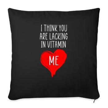 vitamin me citation drôle - Housse de coussin décorative 45 x 45 cm - noir - Devant