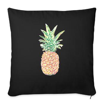 Ananas Mosaik - Sofakissenbezug 45 x 45 cm - Schwarz - Vorne