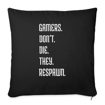 always play video gift game tees gift idea - Sofa pillowcase 17,3'' x 17,3'' (45 x 45 cm) - black - Front