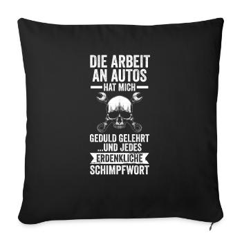 KFZ Mechaniker Automechaniker Schrauber - Sofakissenbezug 45 x 45 cm - Schwarz - Vorne