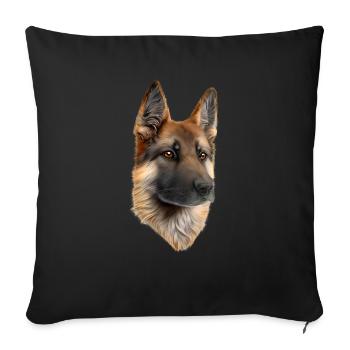Dog owners German Shepherds Dog owners Dogs Dogs - Sofa pillowcase 17,3'' x 17,3'' (45 x 45 cm) - black - Front