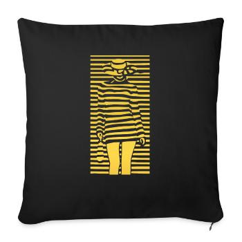 Beautiful female paint fashion colorful woman art - Sofa pillowcase 17,3'' x 17,3'' (45 x 45 cm) - black - Front