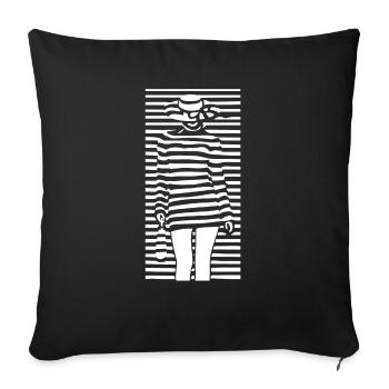 Beautiful female paint fashion colorful woman art - Sofa pillowcase 17,3'' x 17,3'' (45 x 45 cm) - black - Front