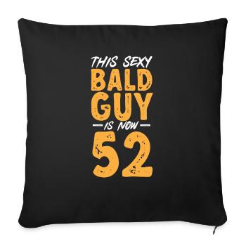 Tête chauve Calvitie Barbe Tête chauve - Housse de coussin décorative 45 x 45 cm - noir - Devant