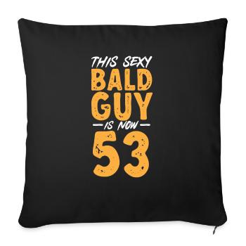 Bald Head Baldness Beard Bald Head - Sofa pillowcase 17,3'' x 17,3'' (45 x 45 cm) - black - Front