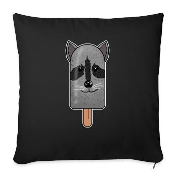 Raccoon Head Popsicle - Sofa pillowcase 17,3'' x 17,3'' (45 x 45 cm) - black - Front