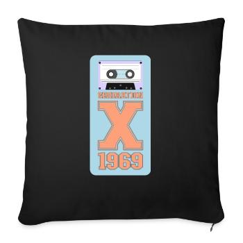 1969 Generation X First man on the moon - Sofakissenbezug 45 x 45 cm - Schwarz - Vorne