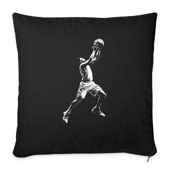 Basketball Player Dunking - Sofa pillowcase 17,3'' x 17,3'' (45 x 45 cm) - black - Front