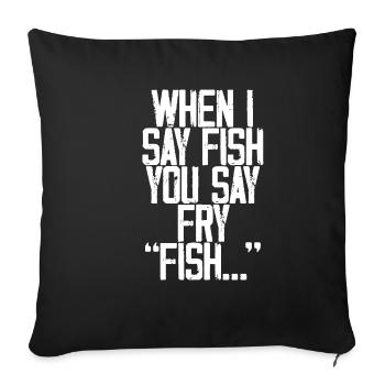 Quand je dis poisson, vous dites frire, poisson... 3 - Housse de coussin décorative 45 x 45 cm - noir - Devant