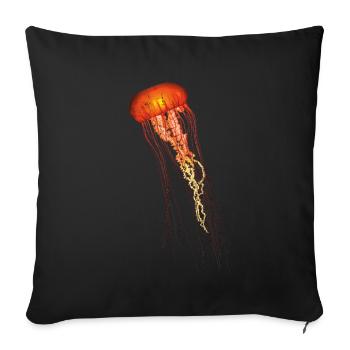 Jellyfish Marine Animals Sea Ocean Sea Creatures Art - Sofa pillowcase 17,3'' x 17,3'' (45 x 45 cm) - black - Front