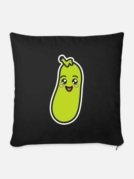 Zucchini - Sofakissenbezug 45 x 45 cm - Schwarz